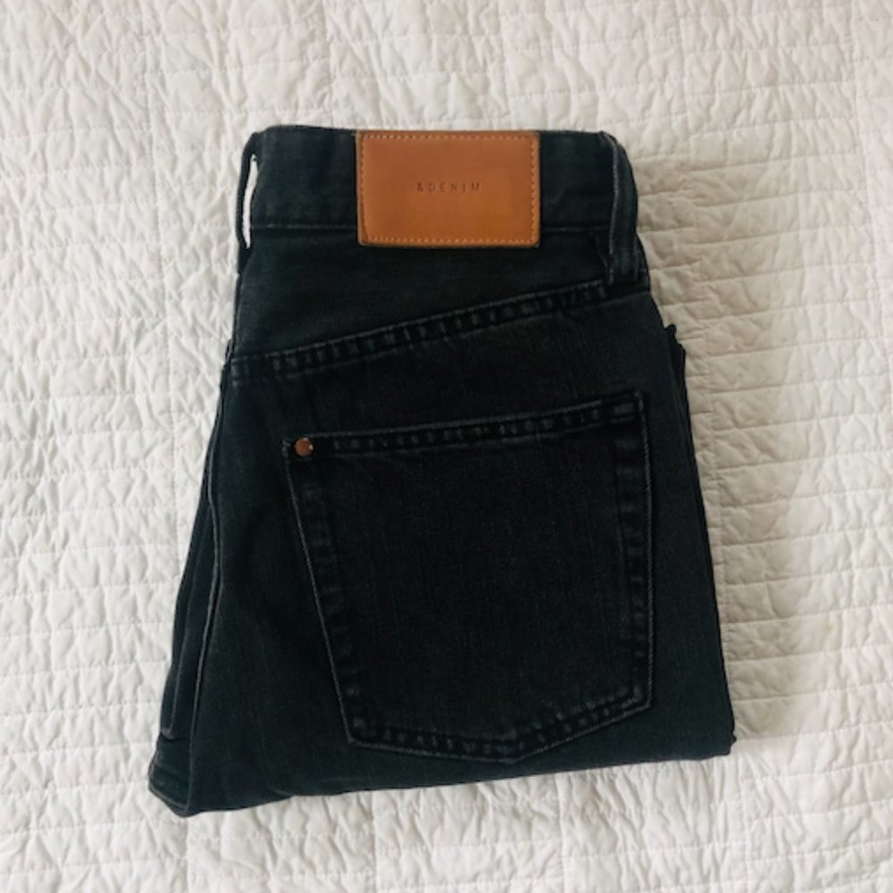 Distressed/High Waisted Black Jeans -by &Denim